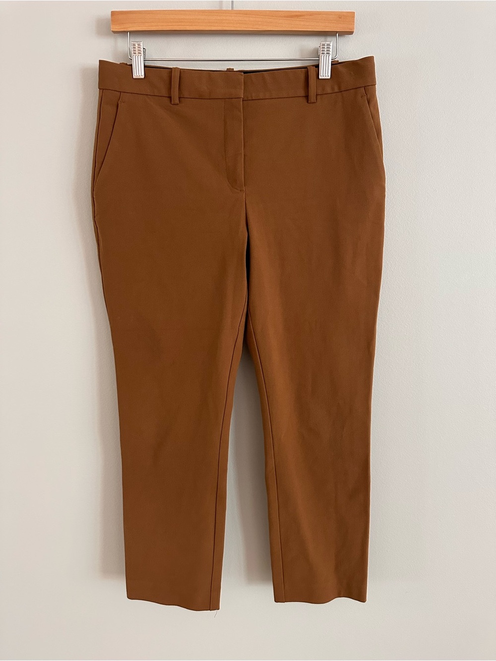 Theory Treeca 2 Camel Brown Eco New Bistretch Cropped Ankle Pants Size 8